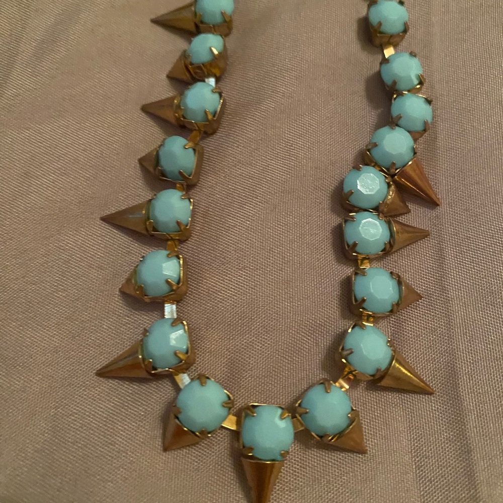 VINTAGE Gold and Blue Statement Necklace